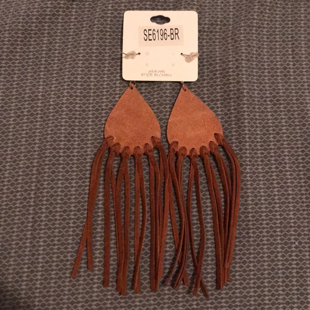 Genuine Leather earrings - Picture 3 of 4